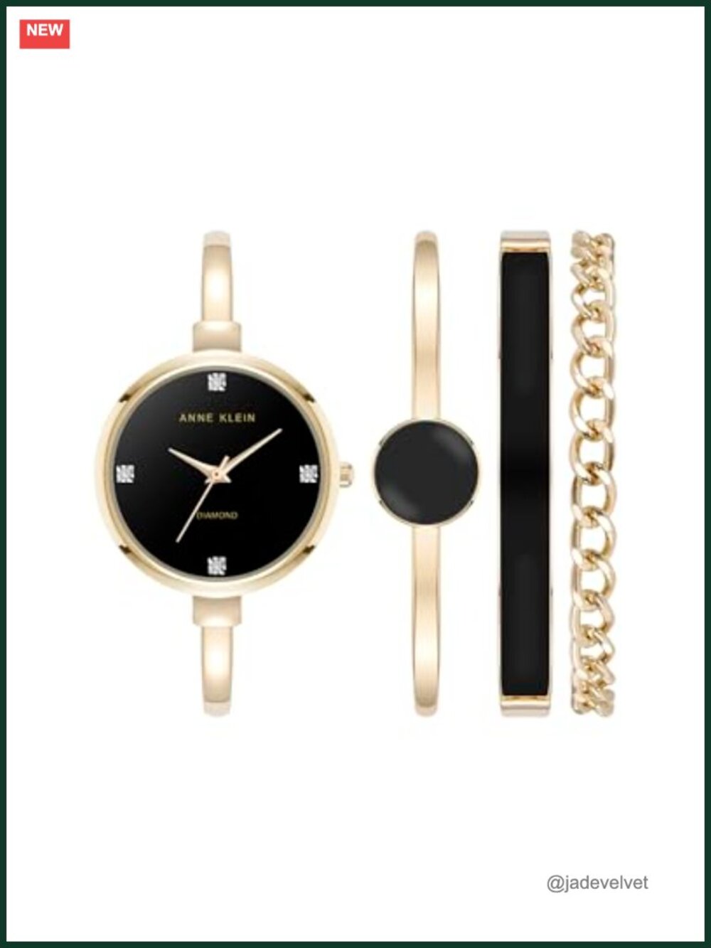 Anne Klein Women's Gold-Tone Bangle Watch and Bracelet Set